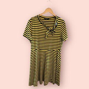 Striped Retro Dress with Tie